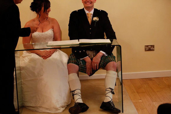 Groom with kilt and almost letting it all show